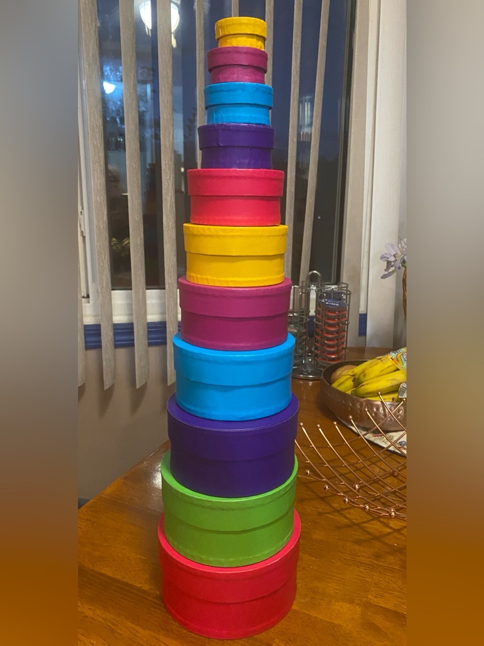 Colourful Round Nesting Gift Boxes (11) - Multicolour